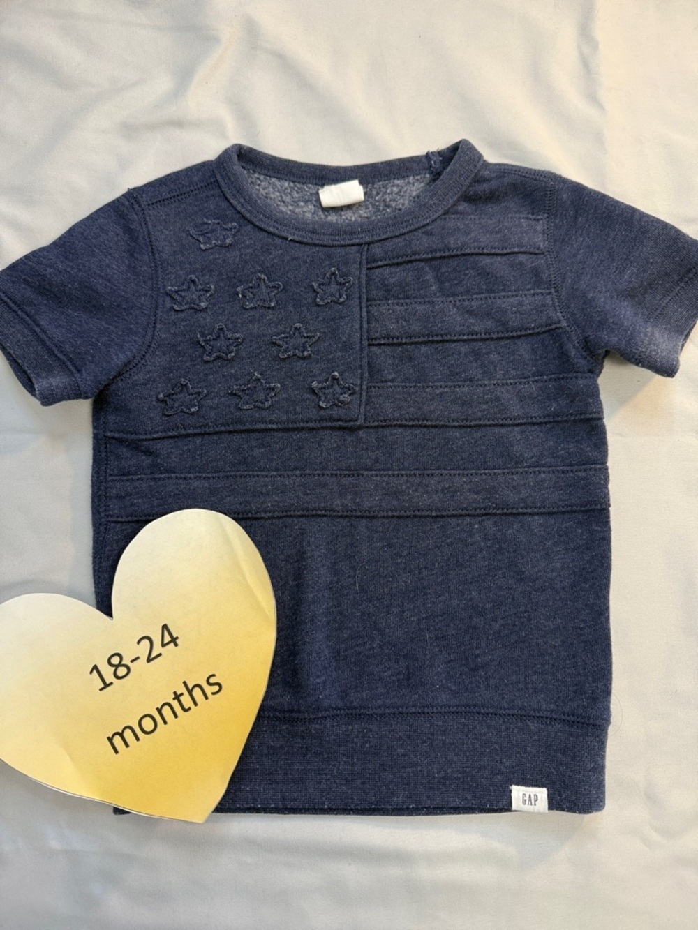 GAP Dark Blue Star Embroidered Tee